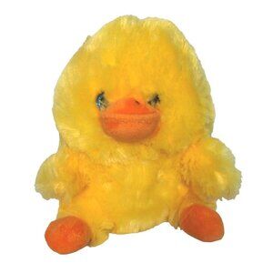 Nanco Easter Spring Baby Yellow Duck Soft Plush With Blue Glitter Eyes 7.5”